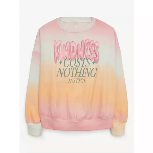 Justice Girls EDF Fleece Crew, Size Large (12/14), Standard Fit, Colorful - Picture 4 of 5